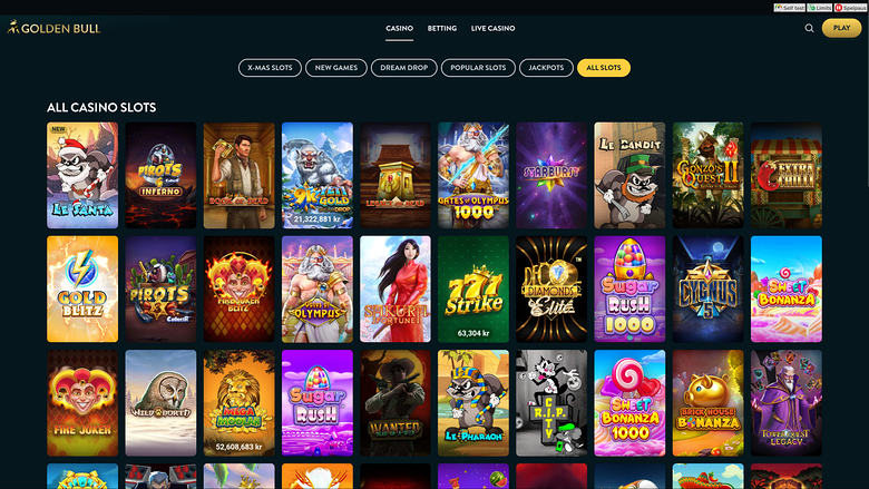 Jeux de casino Golden Bull sur ordinateur