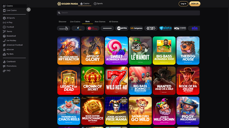 Golden Panda Casino Desktop Games