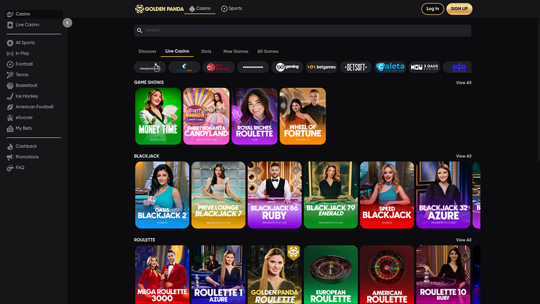 Golden Panda Casino Desktop Live Dealer