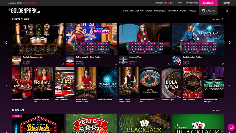 GoldenPark Desktop Live Dealer