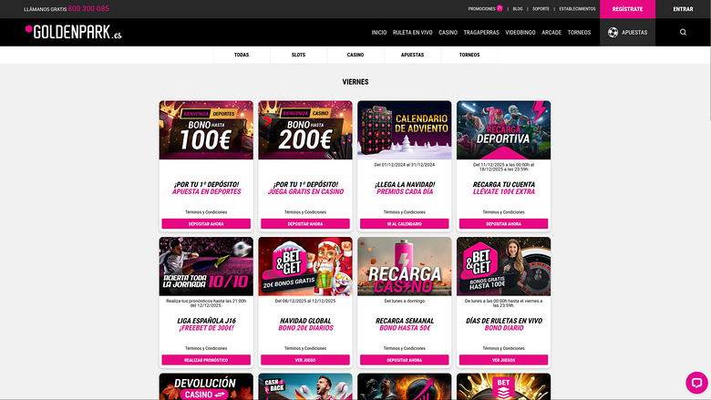 Promozioni desktop GoldenPark