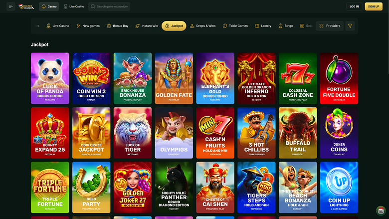 Jackpot du casino Goldex sur ordinateur