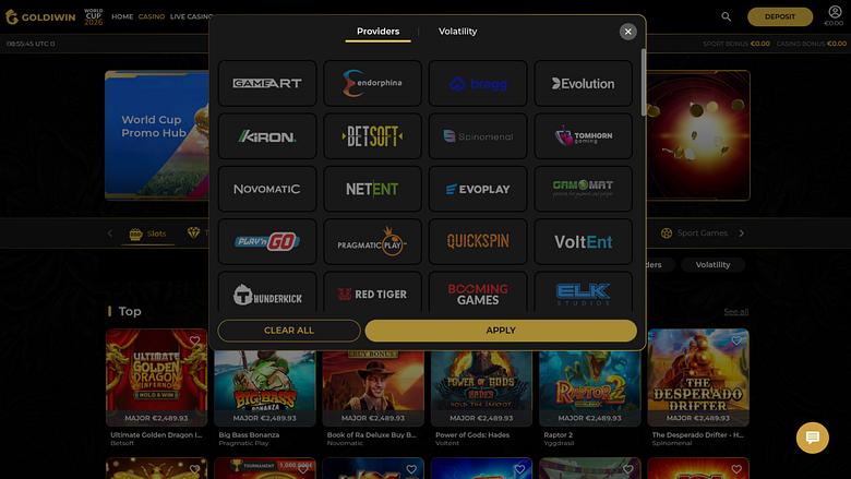 Sviluppatori di giochi per desktop di GoldiWin Casino