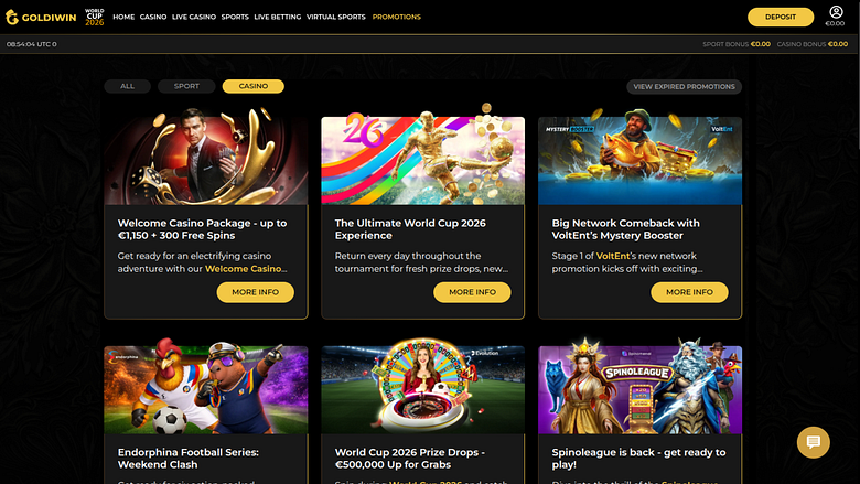Promozioni desktop di GoldiWin Casino