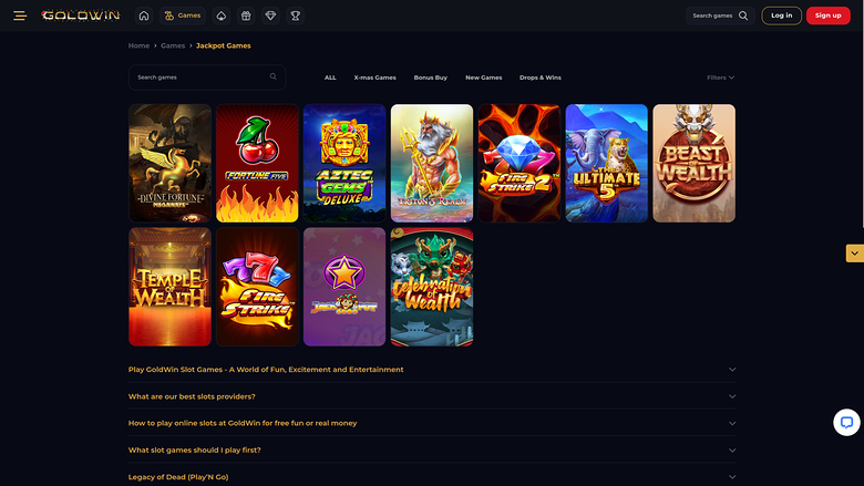 GoldWin Casino Desktop Jackpot