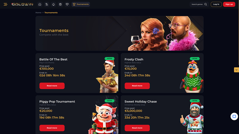 GoldWin Casino Desktop Tournaments