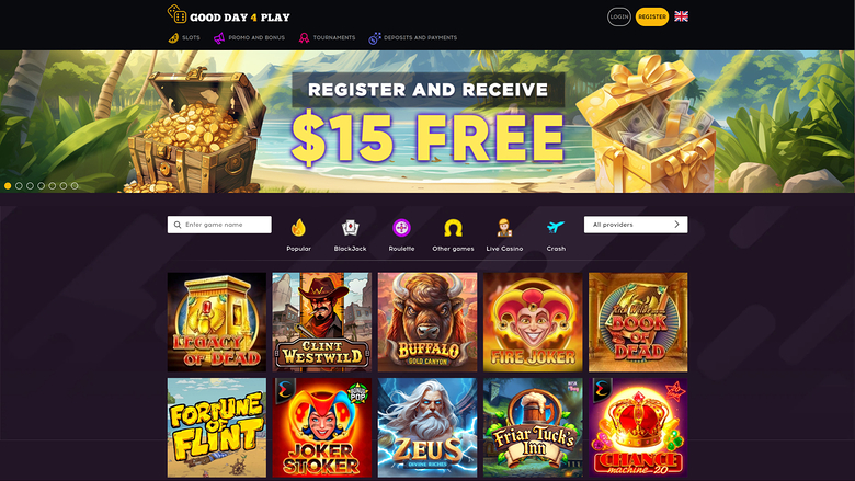 Página de inicio de Good Day 4 Play Casino para escritorio