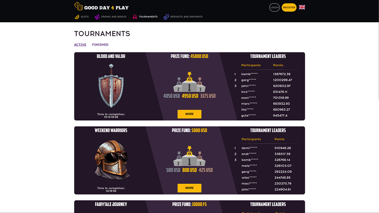 Torneos de casino de escritorio Good Day 4 Play