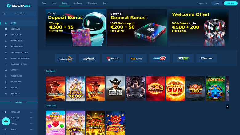 Скриншот игр казино Goplay365