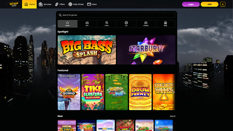 Jeux de casino Gotham Slots sur ordinateur