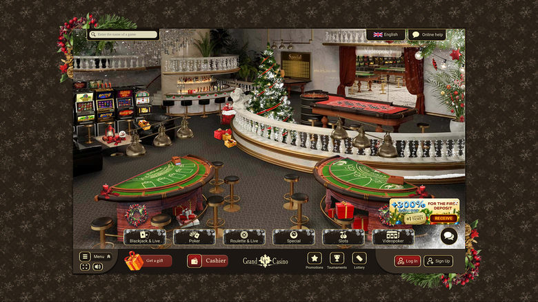 Page d'accueil du Grand Casino sur ordinateur