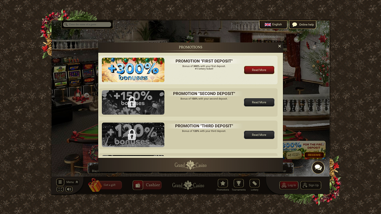 Promotions Grand Casino sur ordinateur