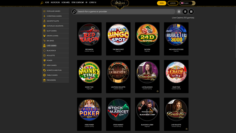 Grand Ivy Casino Desktop Live Dealer