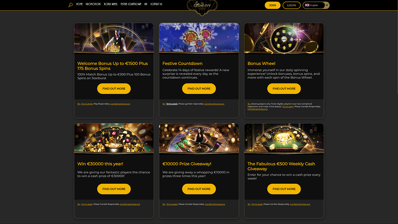 Grand Ivy Casino Desktop Promotions