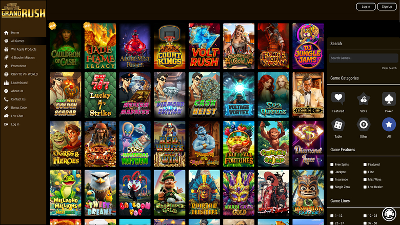 Grand Rush Casino Desktop-Spiele