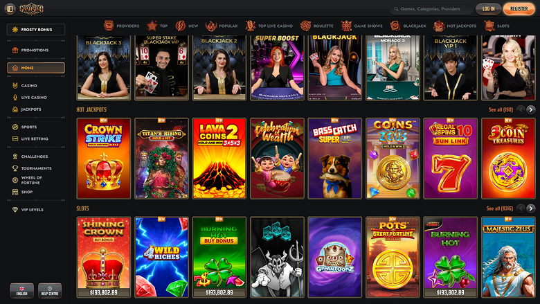 Gransino Casino Desktop-Startseite