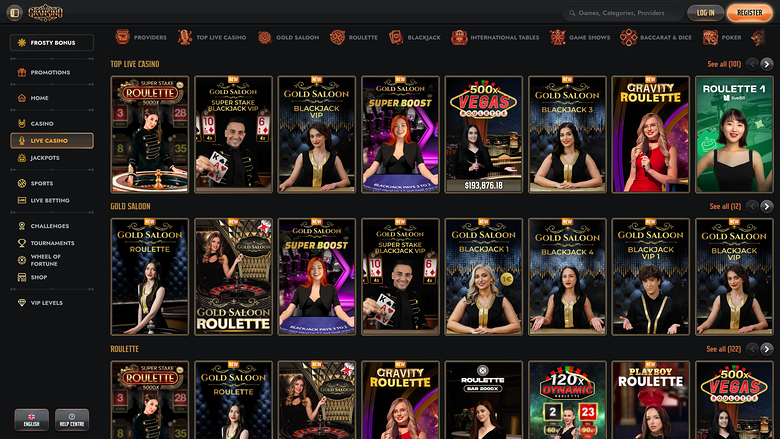 Gransino Casino Desktop Live-Dealer