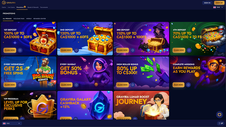 Promociones de escritorio del Casino Gravira