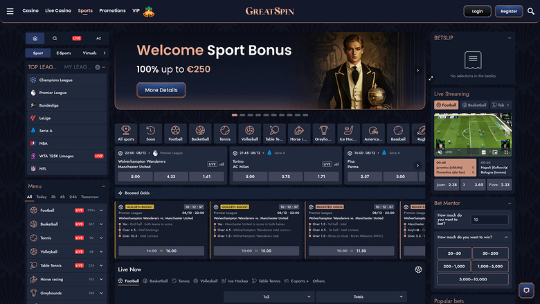 Greatspin Casino Десктоп Спорт
