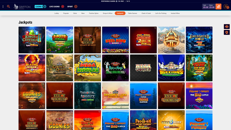 Jackpot de bureau du casino Griffon