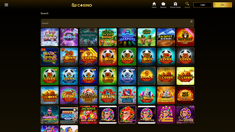 Jackpot du casino GW sur ordinateur