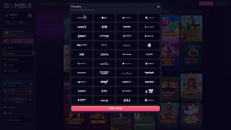 Desarrolladores de juegos de escritorio de Gxmble Casino