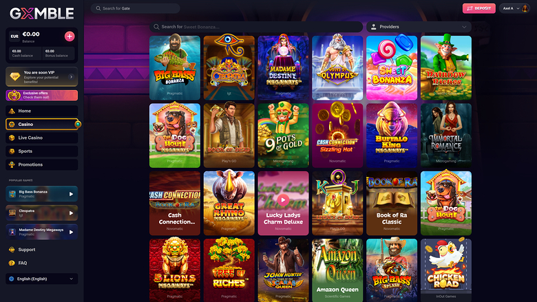 Juegos de escritorio de Gxmble Casino