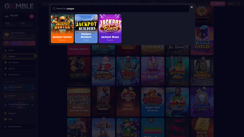 Jackpot de escritorio del casino Gxmble