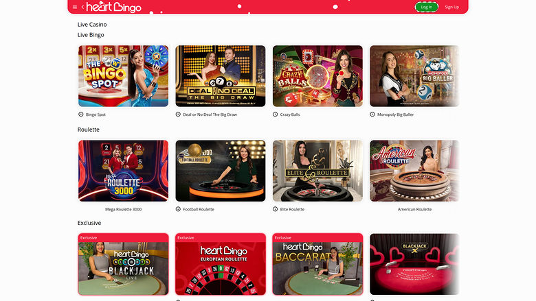 Heart Bingo Casino Desktop croupier dal vivo
