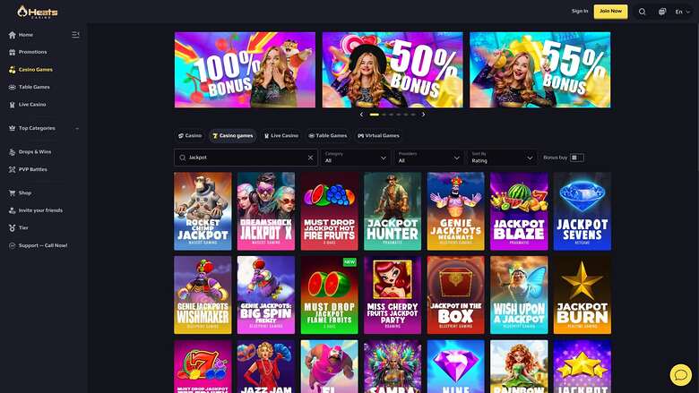 Heats Casino Jackpot Bureau