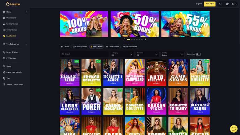 Heats Casino Croupier en direct Bureau