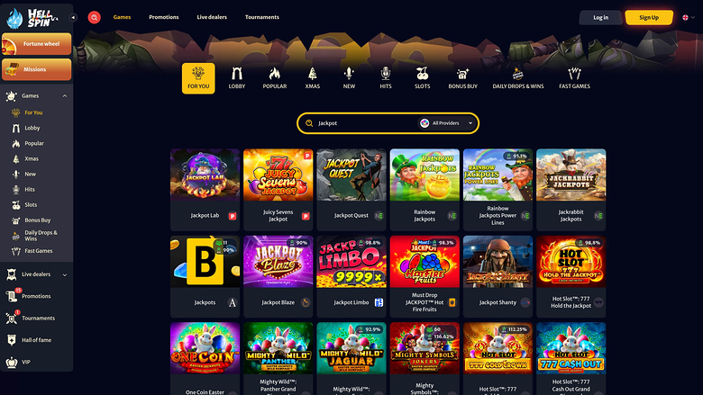 Jackpot de escritorio de HellSpin Casino