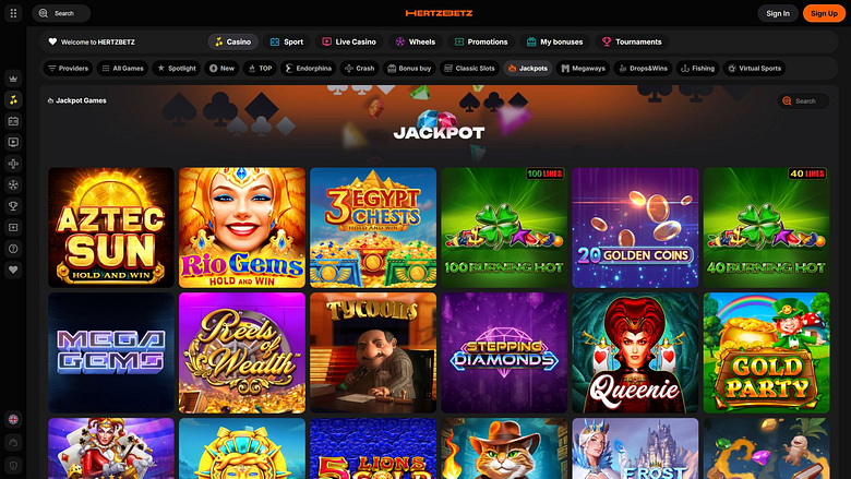 Hertzbetz Casino Desktop Jackpot