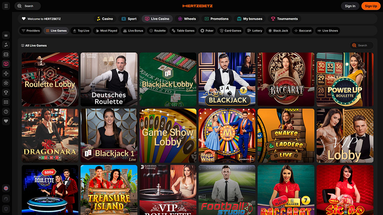 Hertzbetz Casino Desktop Live Dealer