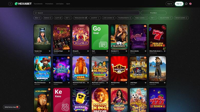 Hexabet Casino Игры Настольная версия