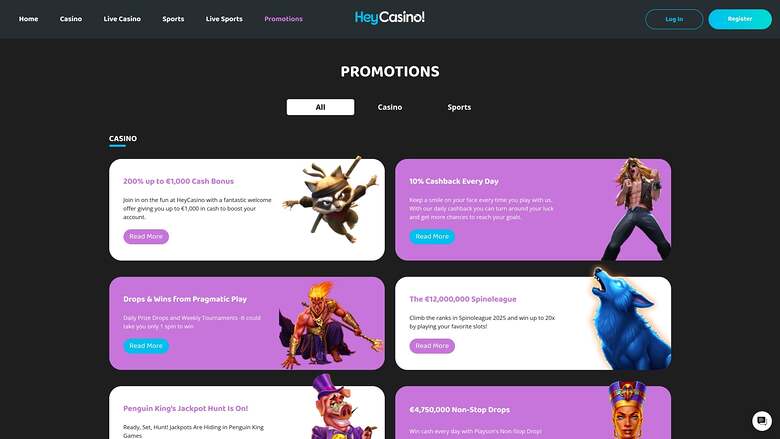 Promotions Hey Casino Bureau