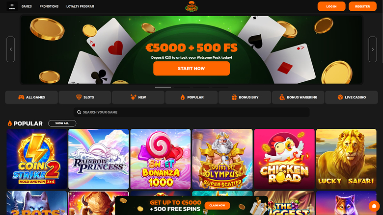 Hidden Jack Casino Bureau Page d’accueil