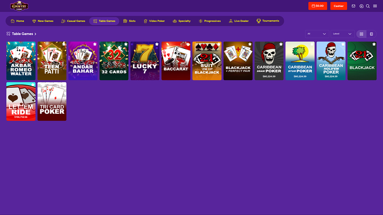 Desktop-Tischspiele von High Country Casino