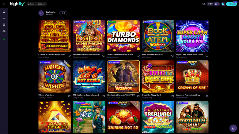 Jackpot de bureau du casino High Fly Bet