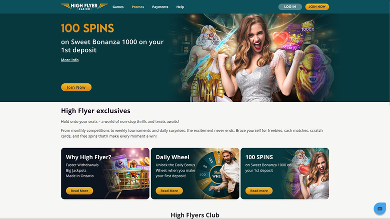 Promotions de la version bureau de High Flyer Casino