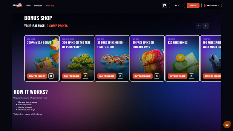 Highway Casino Immagine desktop Negozio bonus