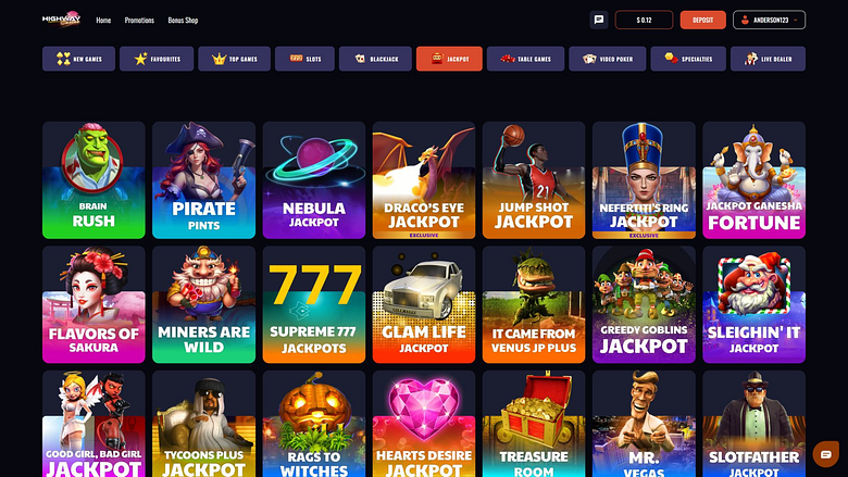 Immagine desktop del jackpot di Highway Casino