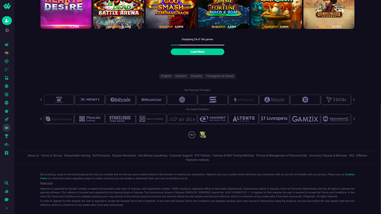 Développeurs de jeux de casino Hiper Win pour ordinateur