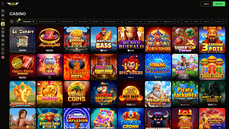 Jackpot de escritorio del casino HolyLuck