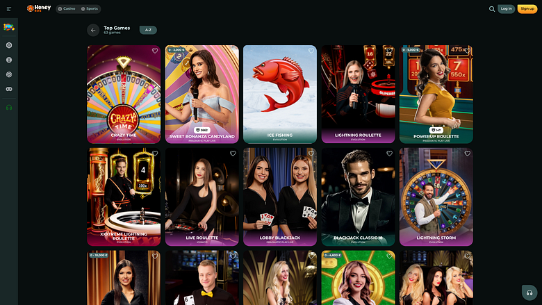 Crupier en vivo del casino HoneyBetz