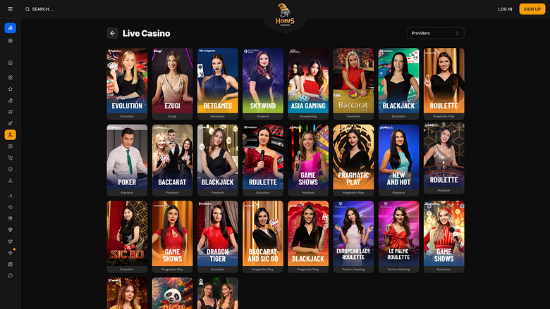 Horus Casino Desktop Live-Dealer