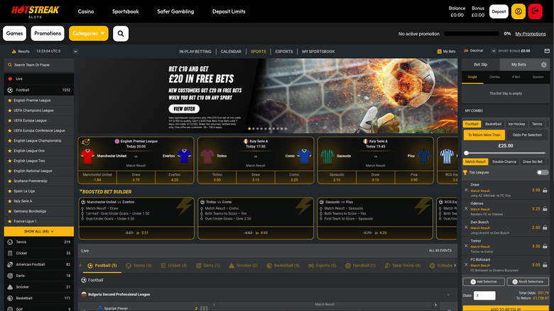 Hot Streak Casino - Paris sportifs sur ordinateur