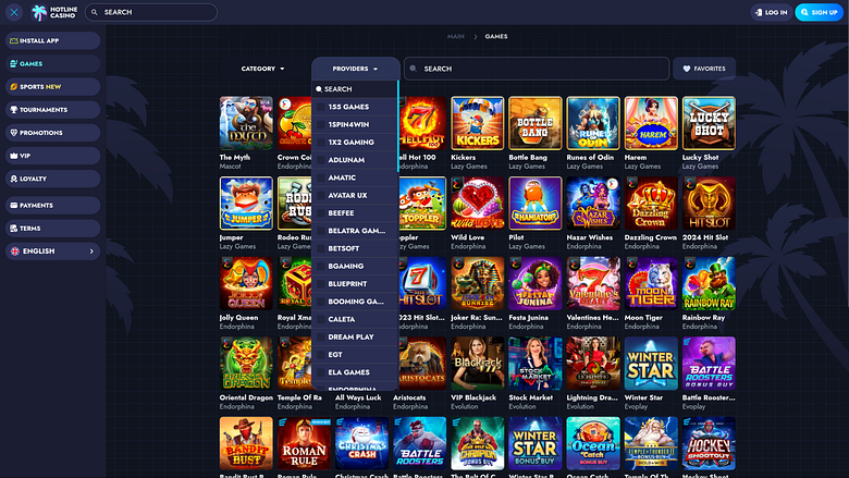 Desarrolladores de juegos de escritorio de Hotline Casino