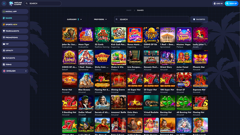 Jackpot de escritorio de Hotline Casino
