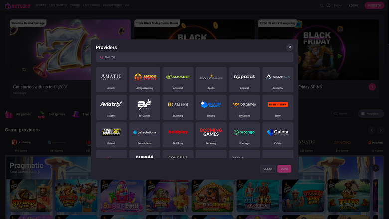 Développeurs du jeu de casino Hotloot pour ordinateur